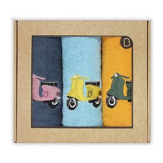 Barceló Hogar - Wholesale Tea Towel - R.A. “Vespa” Embroidered 3-Cloth Case 50X50 Cms.0