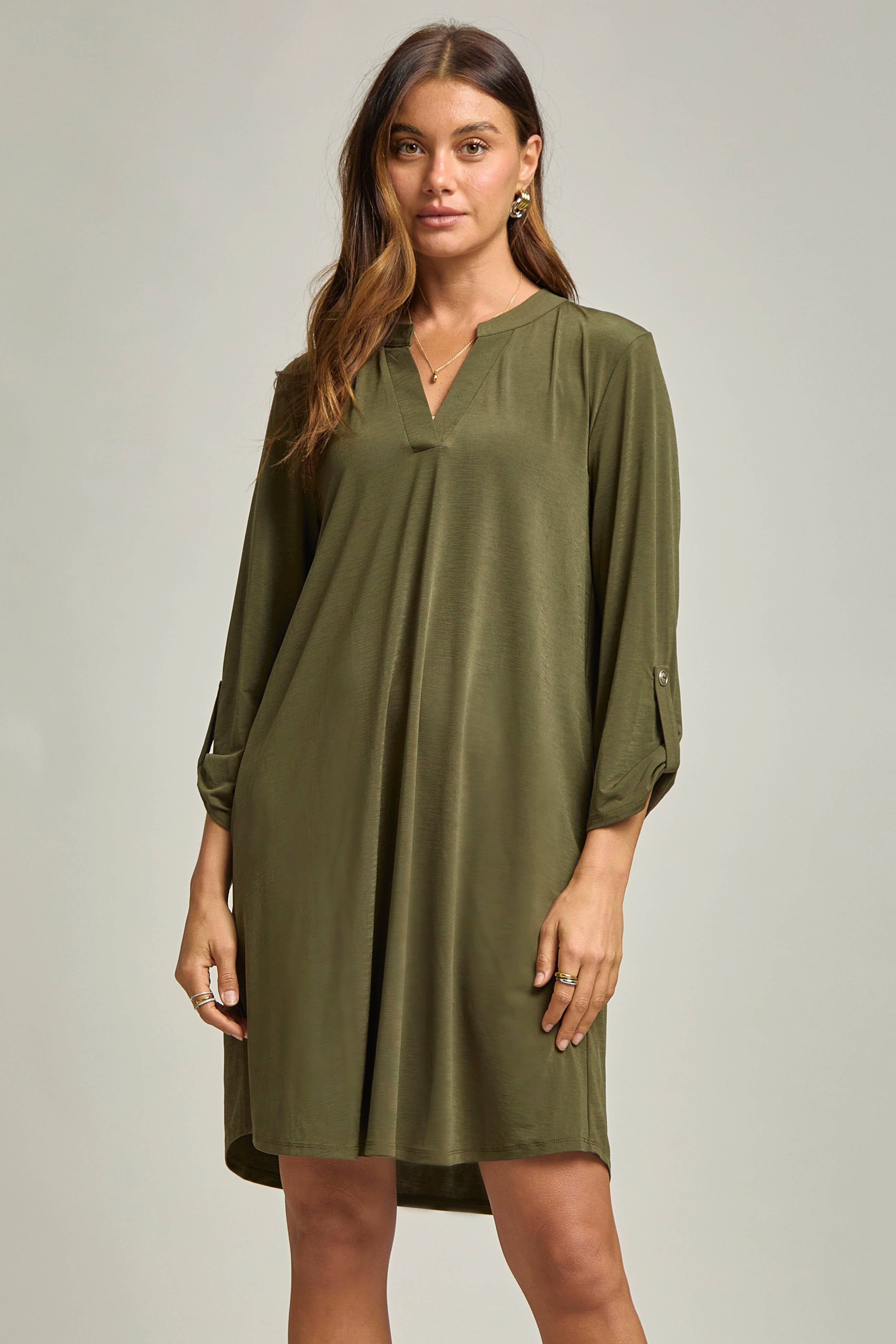 Dear Scarlett - Wholesale Dress - Women's - Solid A line 3/4 Sleeve Dress14