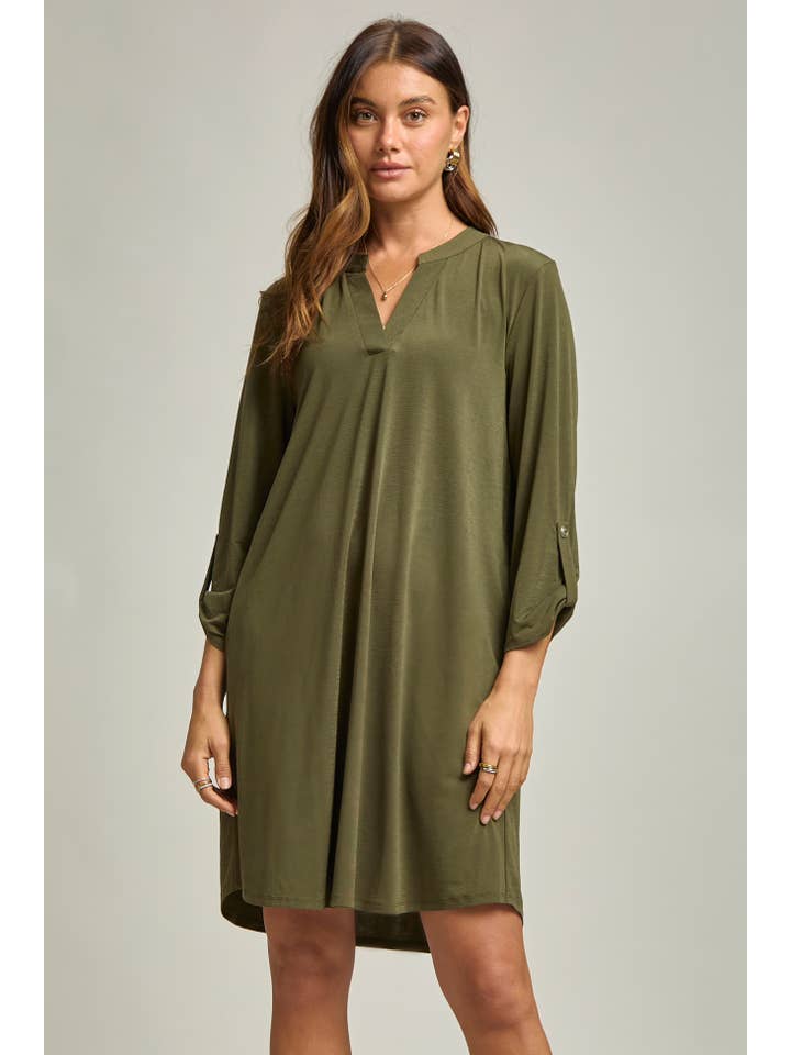 Dear Scarlett - Wholesale Dress - Women's - Solid A line 3/4 Sleeve Dress14