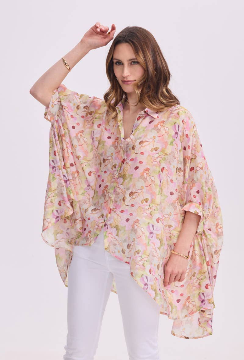 KY CREATION PARIS - Wholesale Button Down Shirt - Women's - Long patterned shirt1