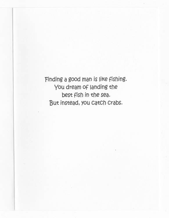 GrammaBurp Humorous Greeting Cards - Wholesale Everyday Greeting Card - Crabs - Finding Love is like Fishing Humorous Greeting Card1