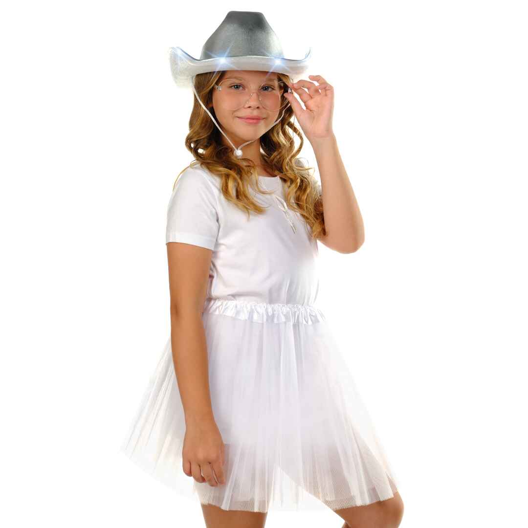 Funcredible - Wholesale Cowboy Hat - Women's - Silver Light Up Cowgirl Hats for Women Western - Stylish Cowboy Hats for Women - FUNCREDIBLE8