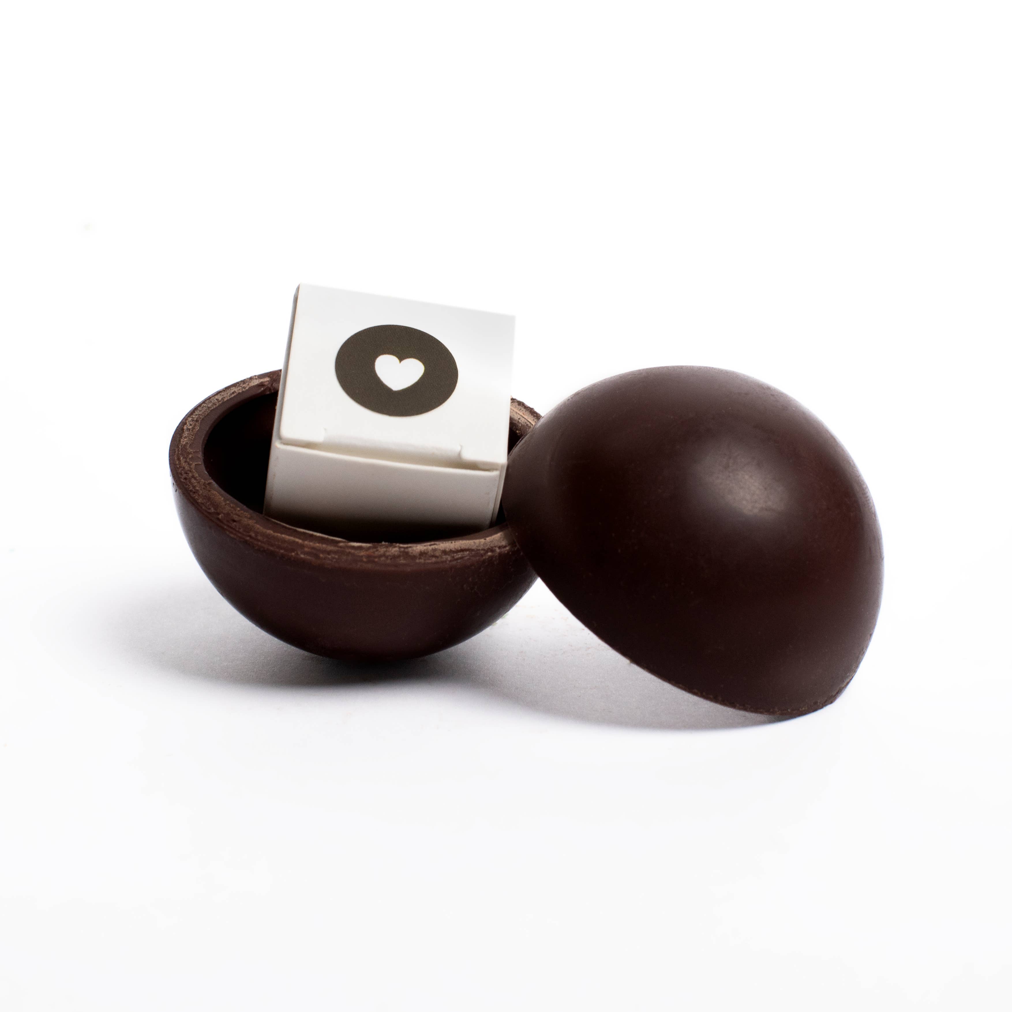 SchokoSchatz e.K. – wholesale Choklad – Chokladkula med överraskning - "Lyckobringare" (vegansk) -5