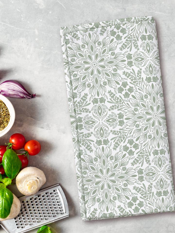 Strofinaccio - Rosetta Primaverile - Verde - 48 x 69 cm per la vendita all'ingrosso da parte di Roxy Lane Design