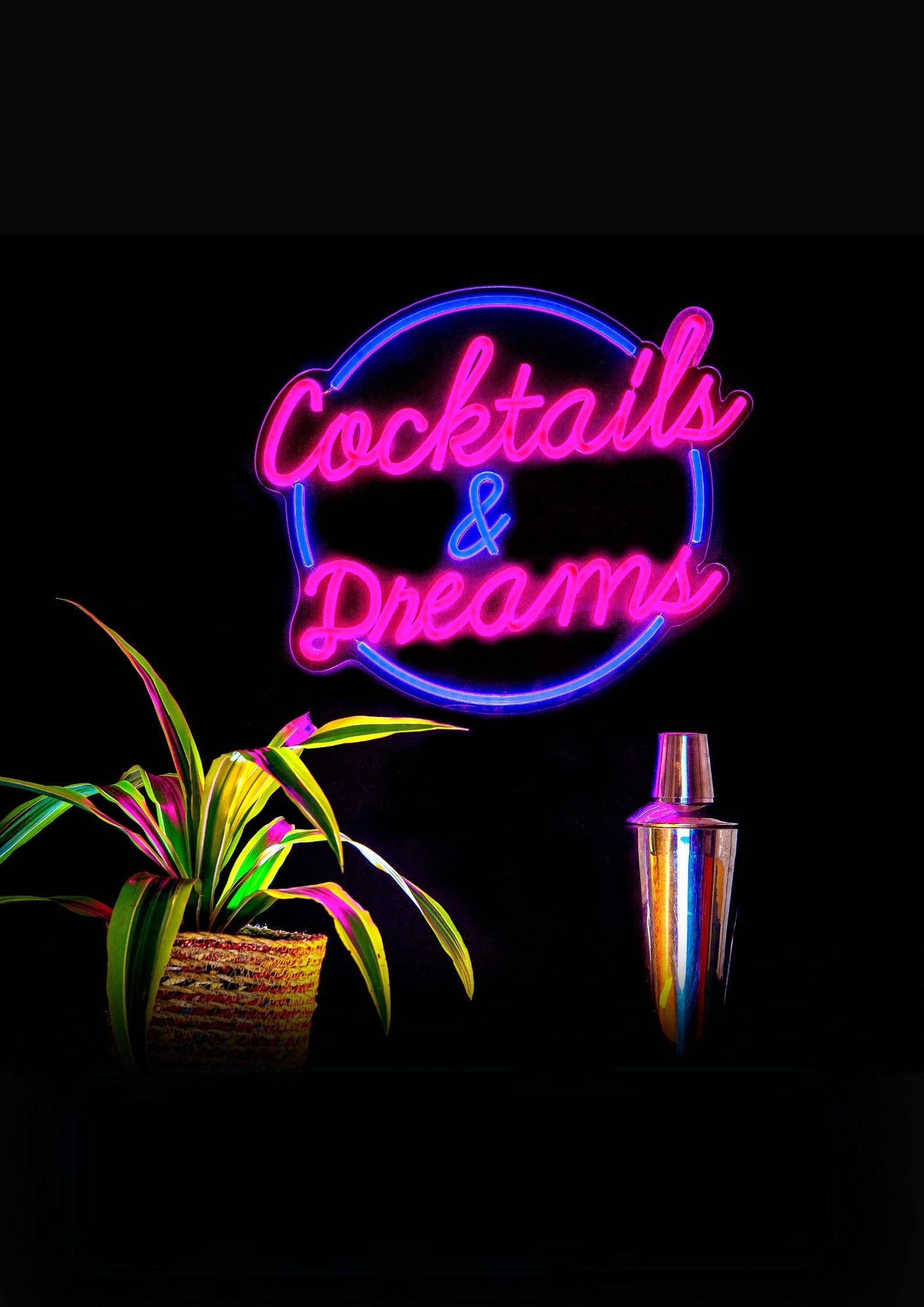 Amber Bright Creations - Vente Enseignes néon - Enseigne au néon LED Cocktails & Rêves2