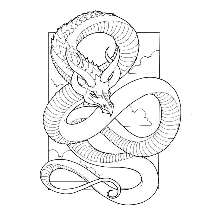 Indi Martin Art - Wholesale Coloring & Activity Book - Adult - Coloring Book: Dragons & Dragonkin - Fantasy2