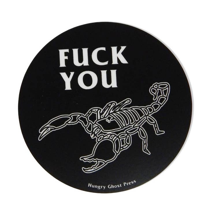Fuck You 3" Sticker for wholesale by Hungry Ghost Press