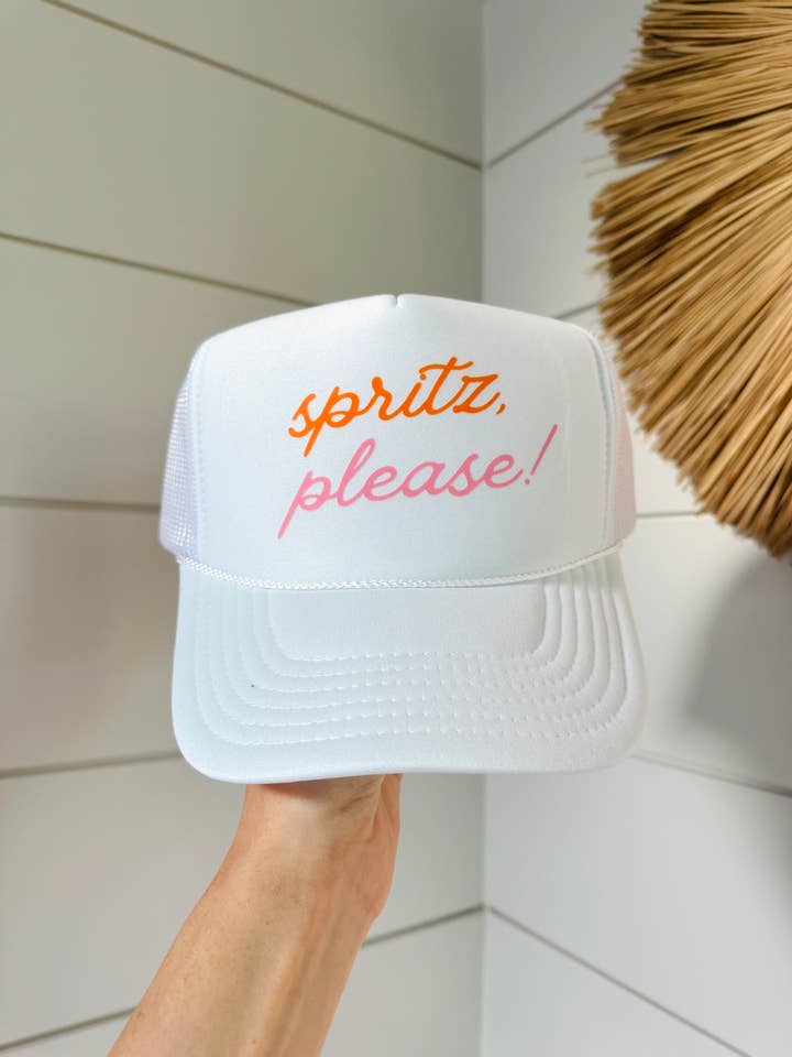 ¡ROCÍE POR FAVOR! Gorra Trucker | Blanca para venta al por mayor de The Day Away Collective