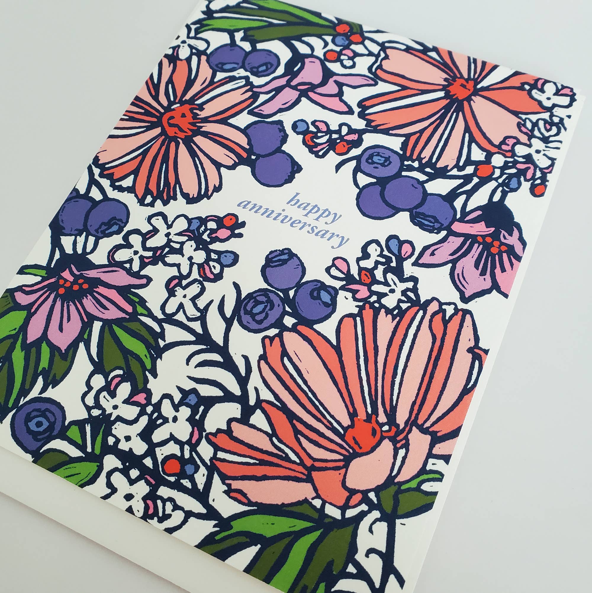 Little Green - Wholesale Graduation Card - NEW Happy Anniversary Floral Greeting Card2