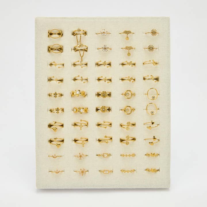 PR005 Présentoir 50 bagues Acier strass pour la vente par By Sookay