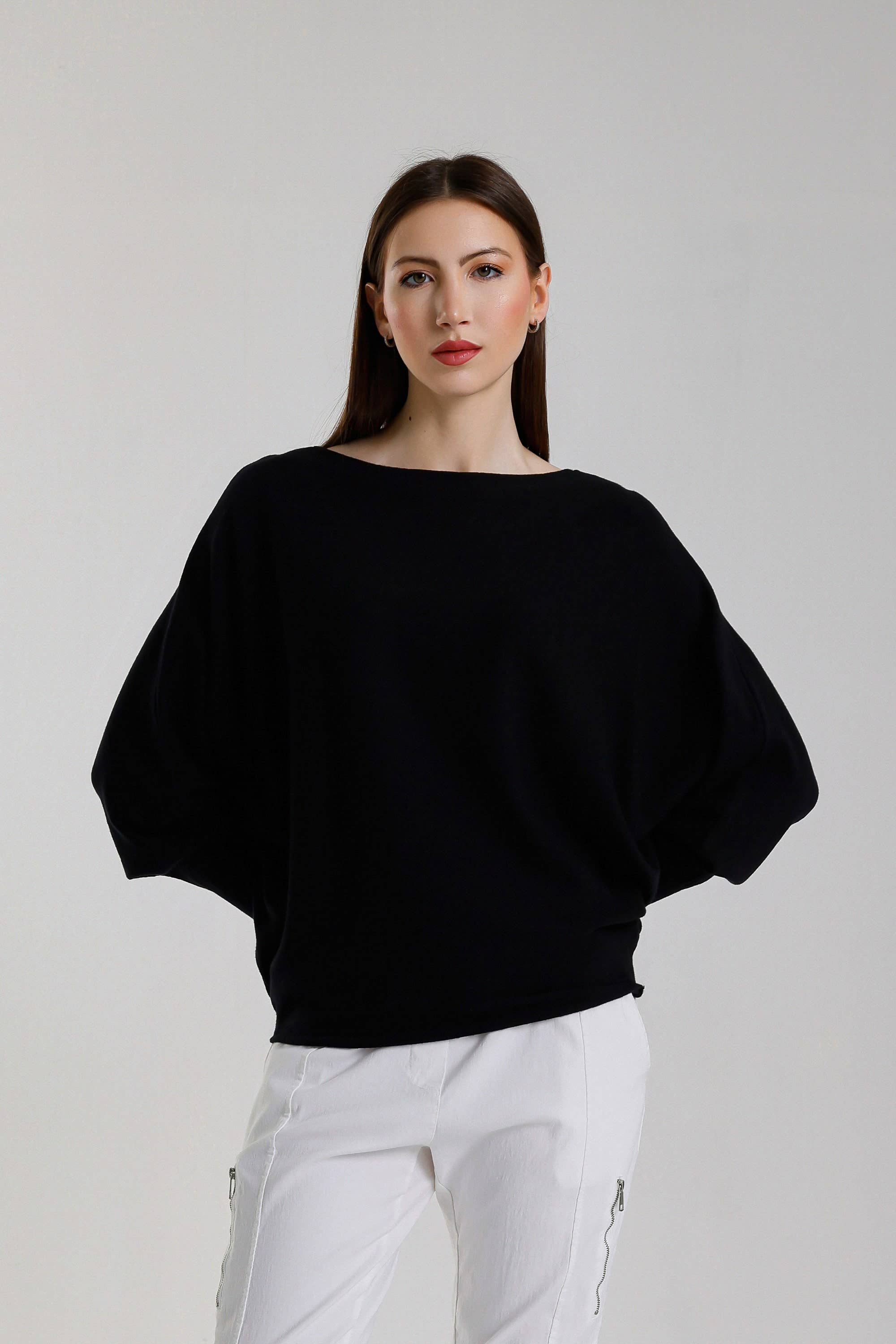 TINA Stephens Italy/Tees By Tina – Engroshandel Pullover - Dame – Mylah seriøst blød batwing sweater (BLS413)1