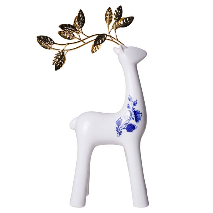 Heinen Delfts Blauw - Wholesale Christmas Decoration - Reindeer large gold0