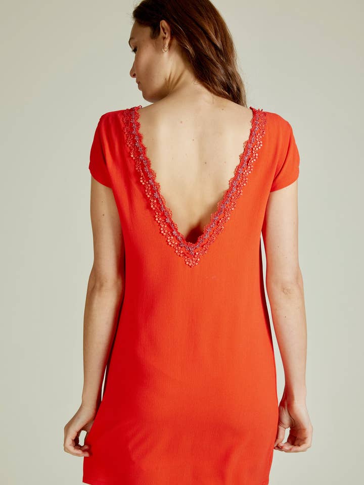 Andy & Lucy - Wholesale Dress - Women's - Royalist - V-back and lace short dress6