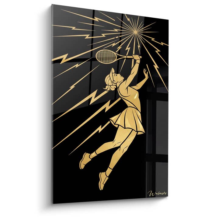 Tennis Player Painting - Golden Shine - Tennis Edition for wholesale by Walensky