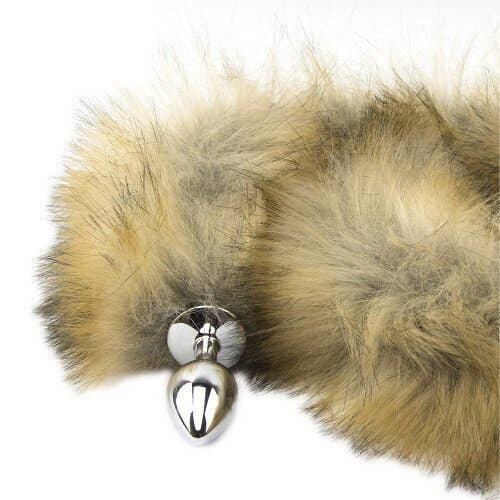 Kinky Pleasure – Großhandel Sexspielzeug – Extra langer brauner Fuchsschwanz-Butt Plug - 78 CM - N10424