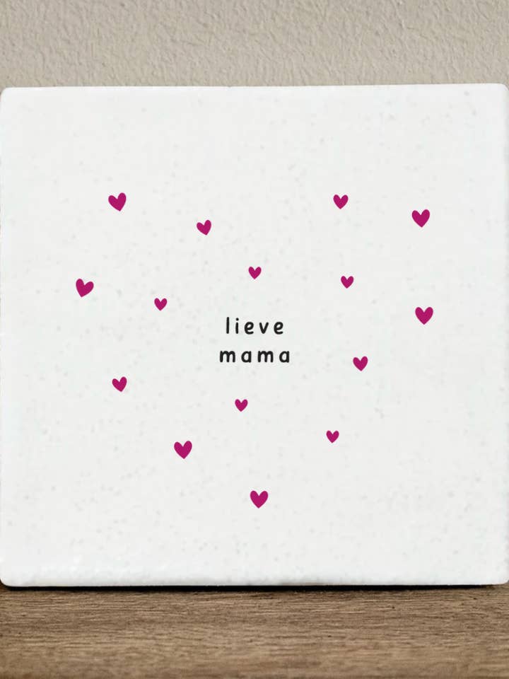 Kachel liebe Mama Herzen rosa - 10x10 cm für den Großhandel von Label2X B.V.