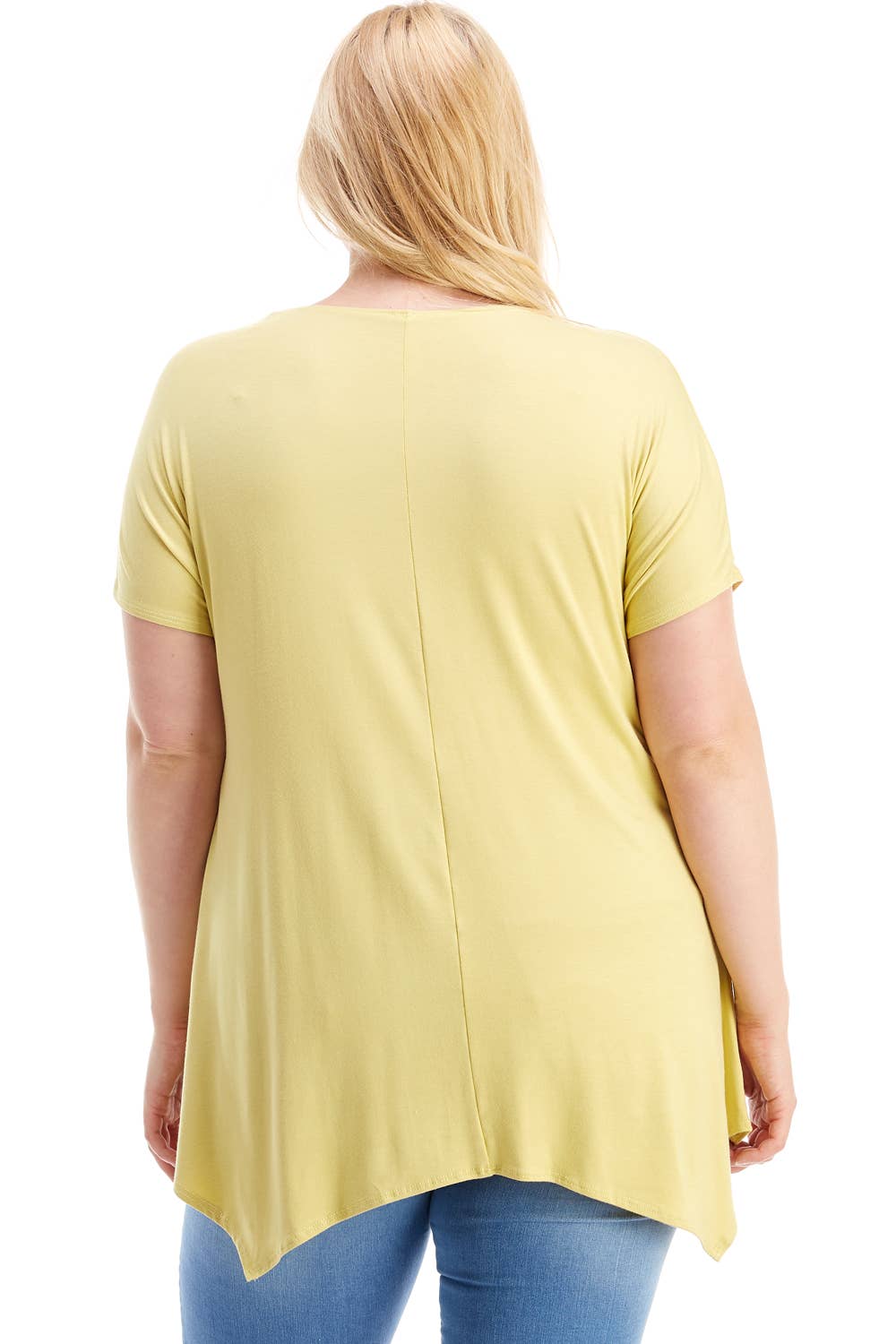 Azules Clothing - Wholesale Tunic - Women's - ATP-2307RSX Plus Size Asymmetric Short Sleeve Tunic60