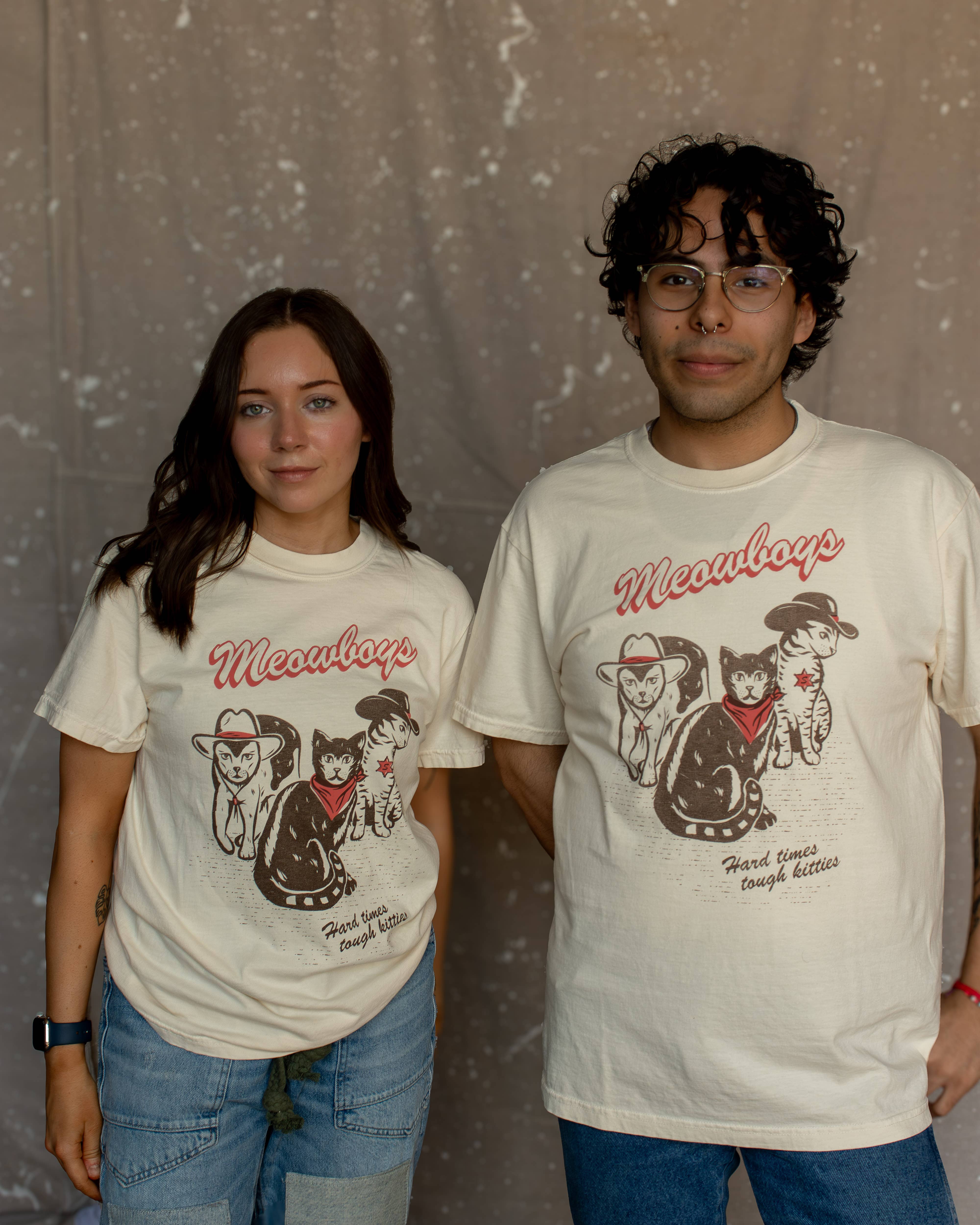 Shop Good – wholesale Screen printed t-shirt – unisex – Meowboys Western Tee1
