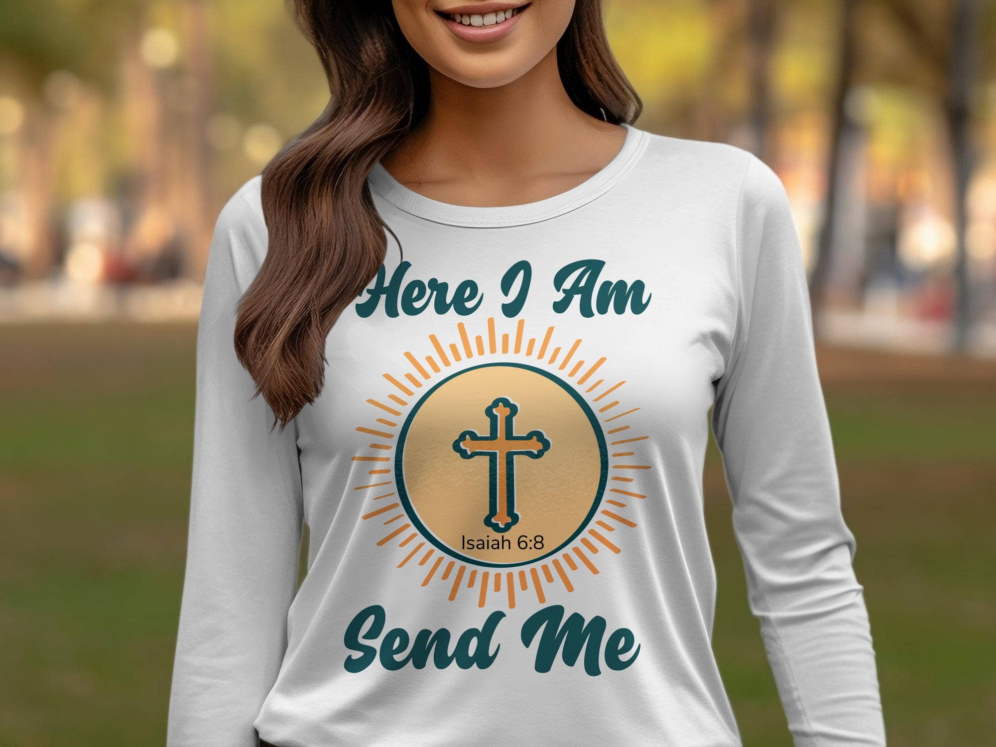 FreakyTeeFactory - Wholesale Screen Printed T-Shirt - Women's - Christian T-Shirt Here I Am Send Me, Isaiah 6 8 Scripture Tee, Religious Gift, Faith-Based Clothing, Unisex Bible Verse Shirt21