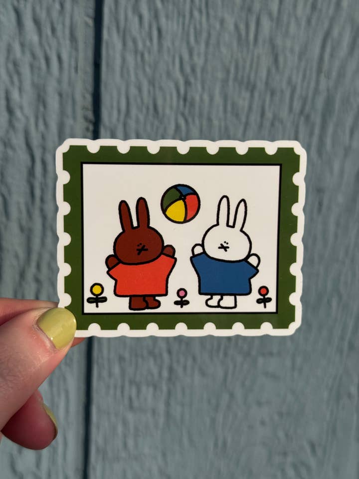 Miffy Stamp Sticker #2 Glossy Vinyl Sticker for wholesale by Rolly Poly Studios