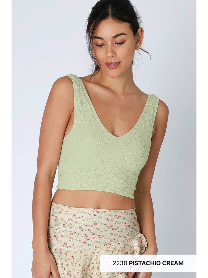 NIKIBIKI - Wholesale Tank Top - Women's - NS8309 - Lace V Neck Tank Top