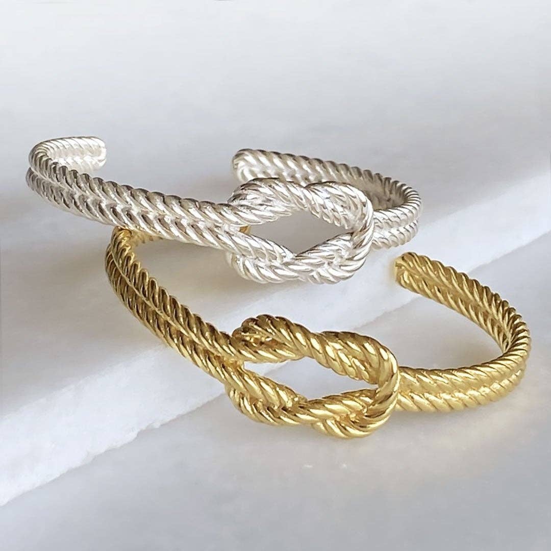 URBAN-EQUESTRIAN - Vendita all'ingrosso Bracciale a polsino - Bracciale Lariat «Love Me Knot» - Oro 14K su ottone2