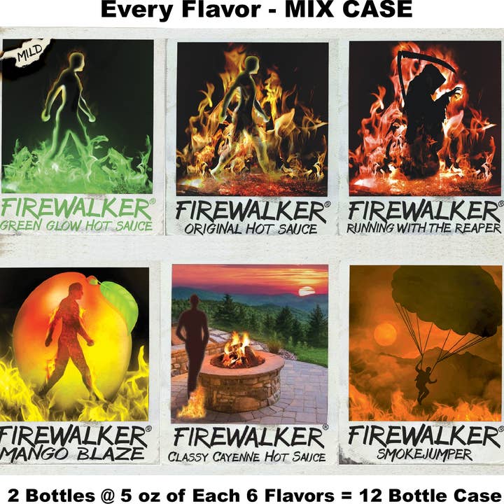 FIREWALKER All Flavors Hot Sauce - MIX CASE for wholesale by FIREWALKER Hot Sauce Company