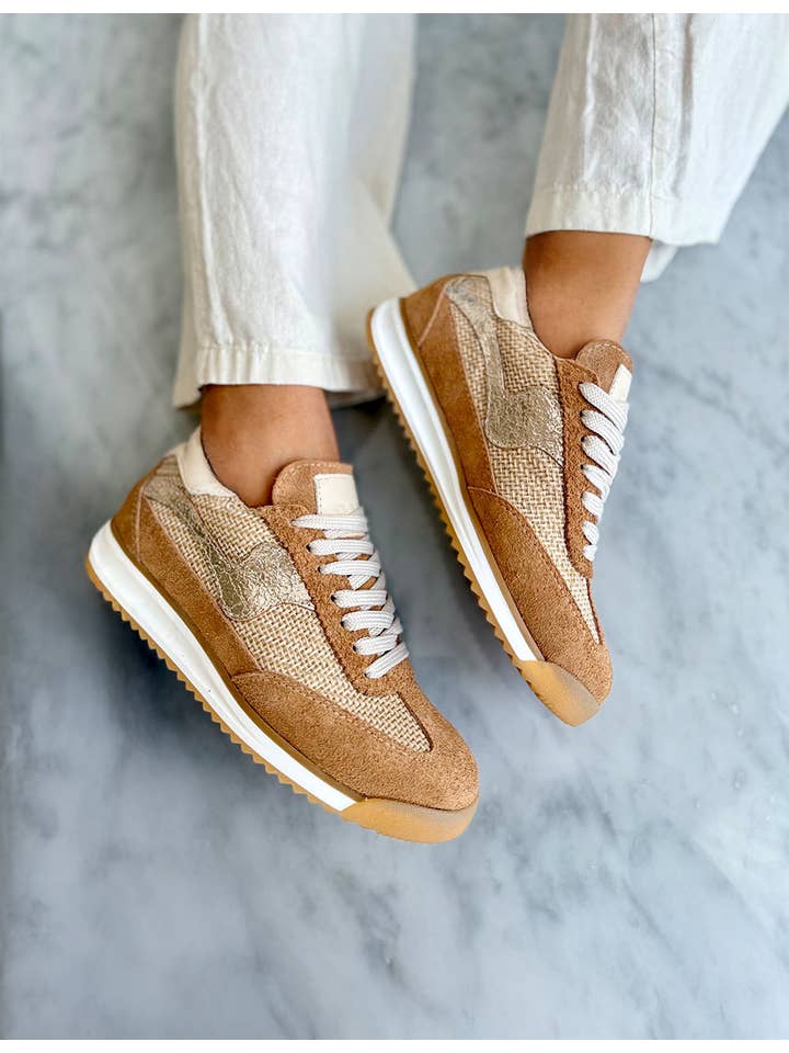 PMK SHOES - Vendita all'ingrosso Sneakers di tendenza - Donna - Poema - Cammello - Sneakers in Pelle di Mucca Fatte a Mano5