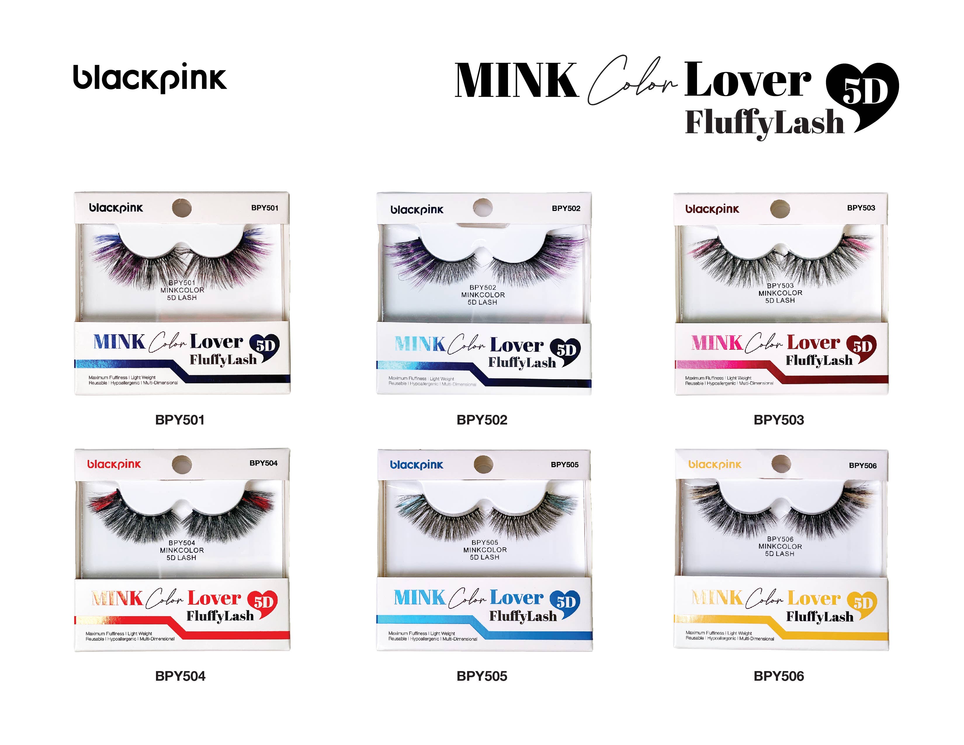 SM Beauty LLC - Wholesale False/Fake Eyelashes - Blackpink - 5D Mink Color Lover Fluffy Lash6