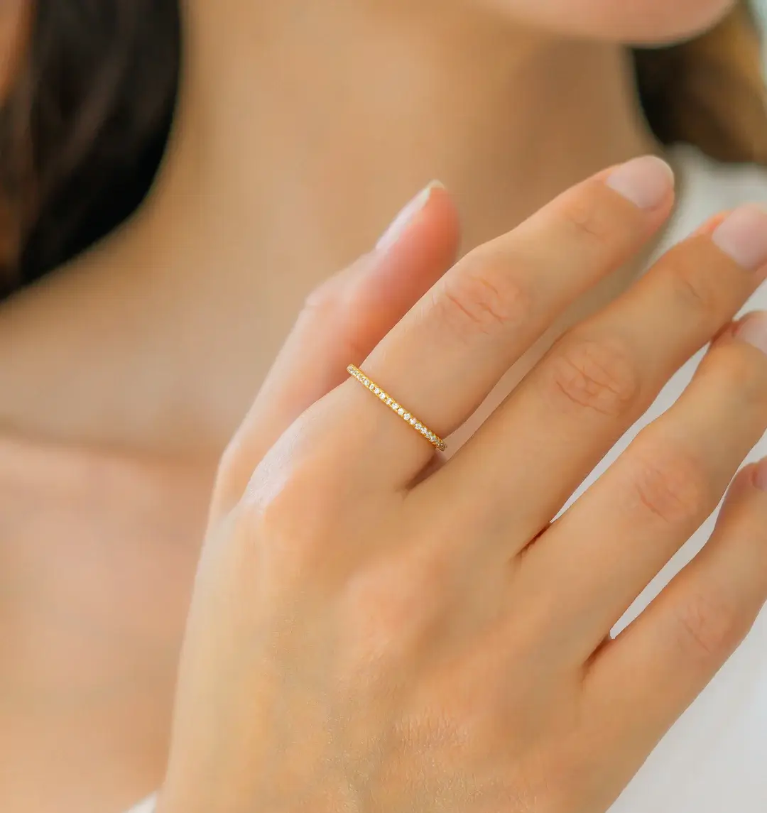 Mint & Lily - Wholesale Band/Stacked Ring - Micro Pavé Eternity Band1