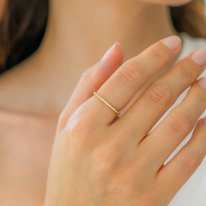 Mint & Lily - Wholesale Band/Stacked Ring - Micro Pavé Eternity Band1