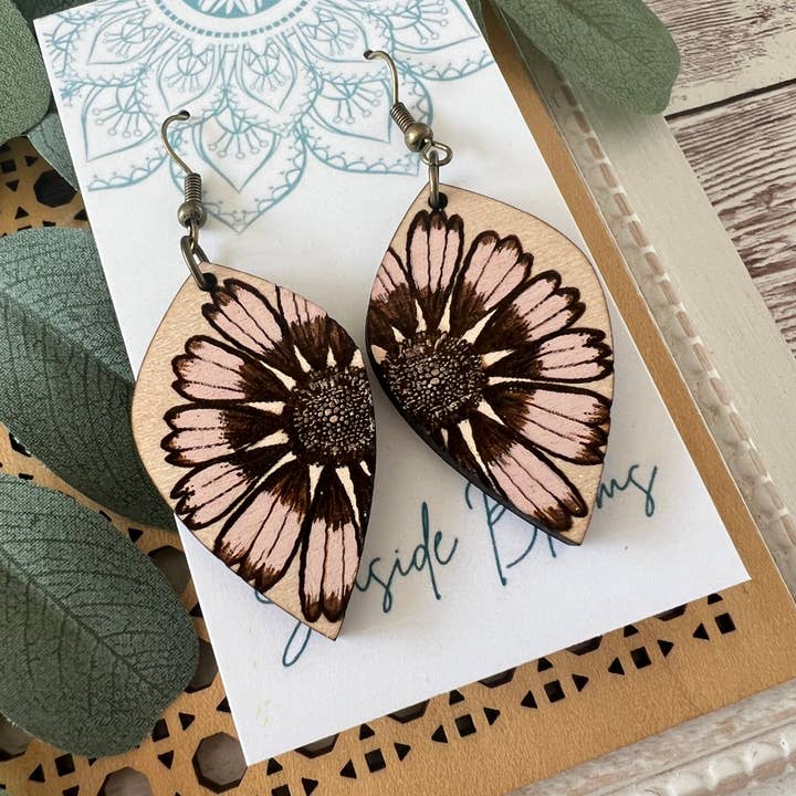 Seasideblooms - Wholesale Dangle Earrings - Boho cute hand painted lightweight maple wood1