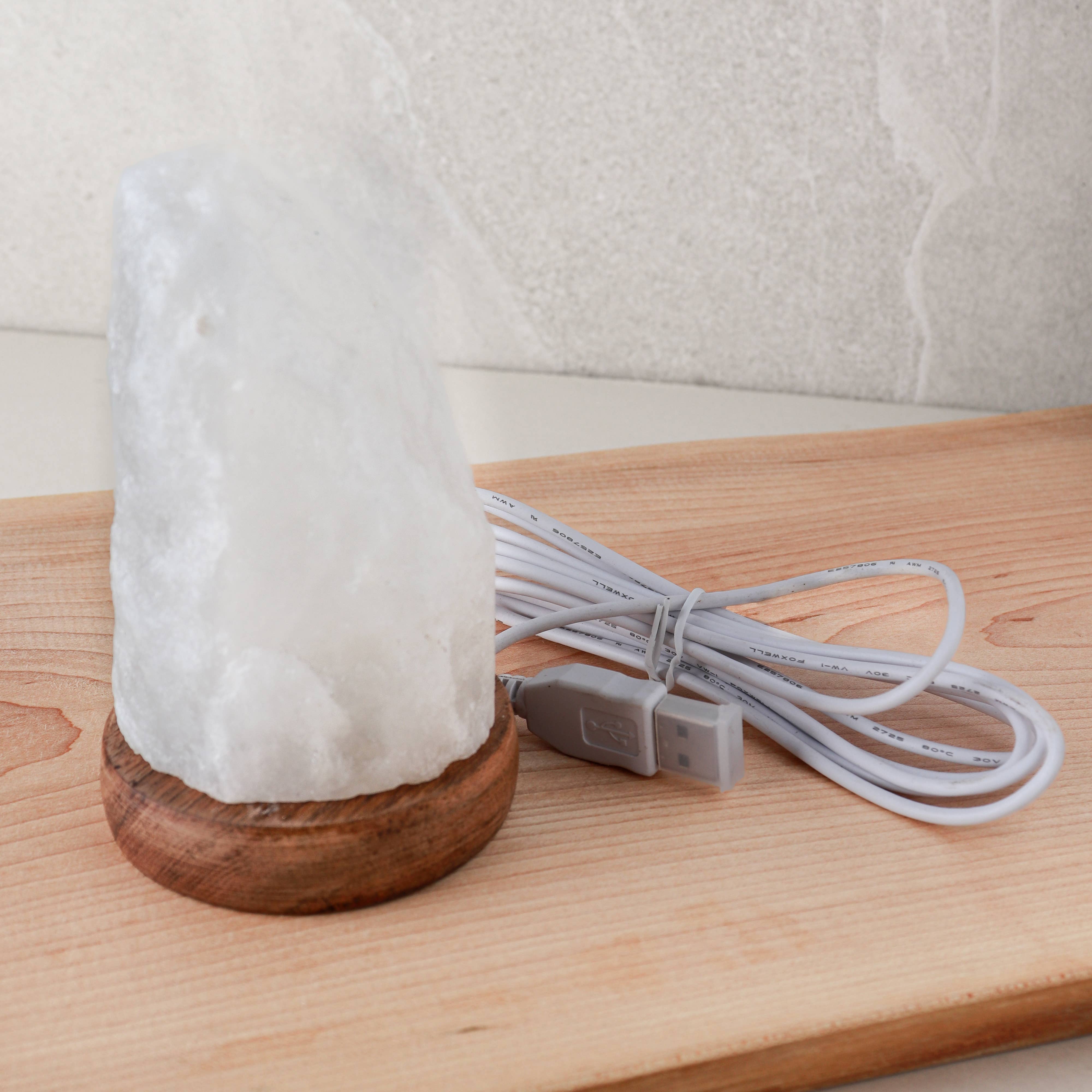 Natures Artifacts Inc - Wholesale Salt Lamp - White Himalayan Salt Crystal Lamp With USB5