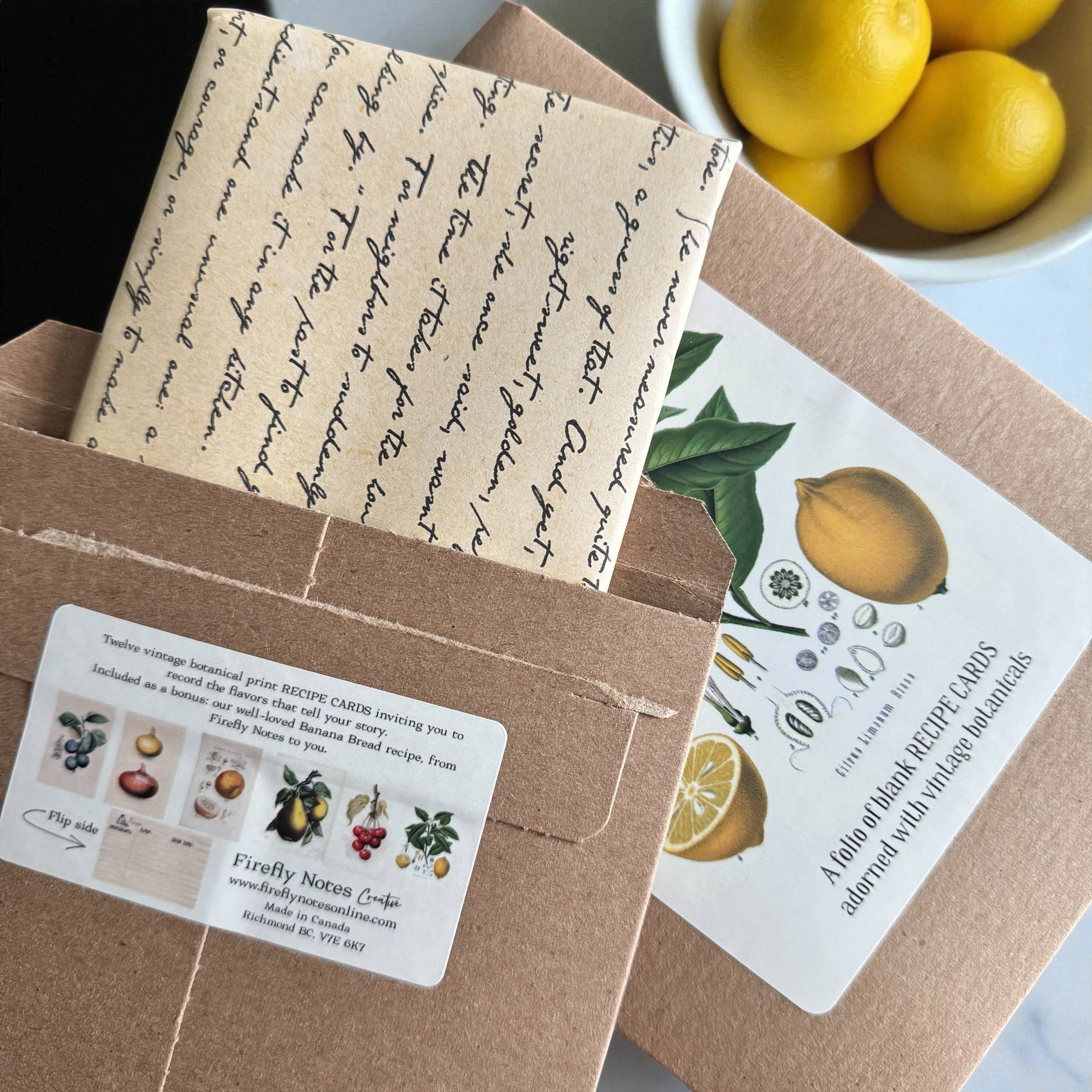 Firefly Notes – wholesale Recipe card – Botanical Recipe Card Set ,12 Cards + Banana Bread Recipe3