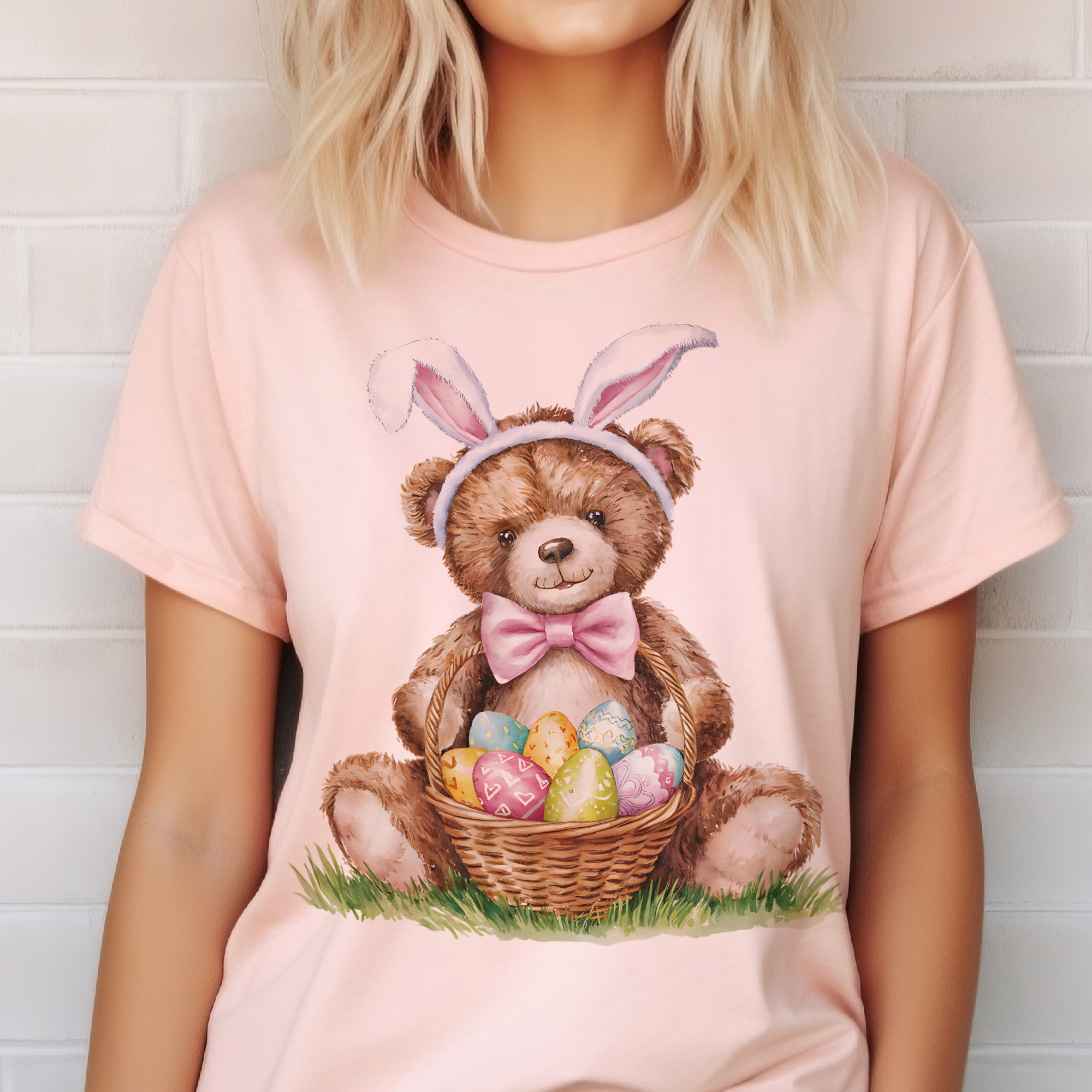Par.tees by Party On! – wholesale T-shirt (graphic) – women's – Easter Bunny Teddy Bear Rabbit Spring Vintage Graphic Tee4