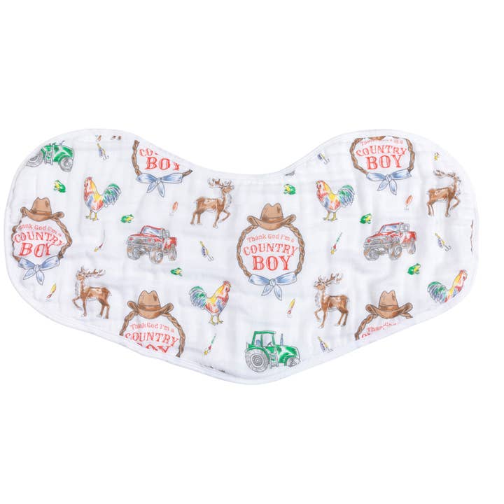 Little Hometown - Wholesale Burp Cloth Set - Baby - Country Boy 2 in 1 Burp Cloth and Bib Combo