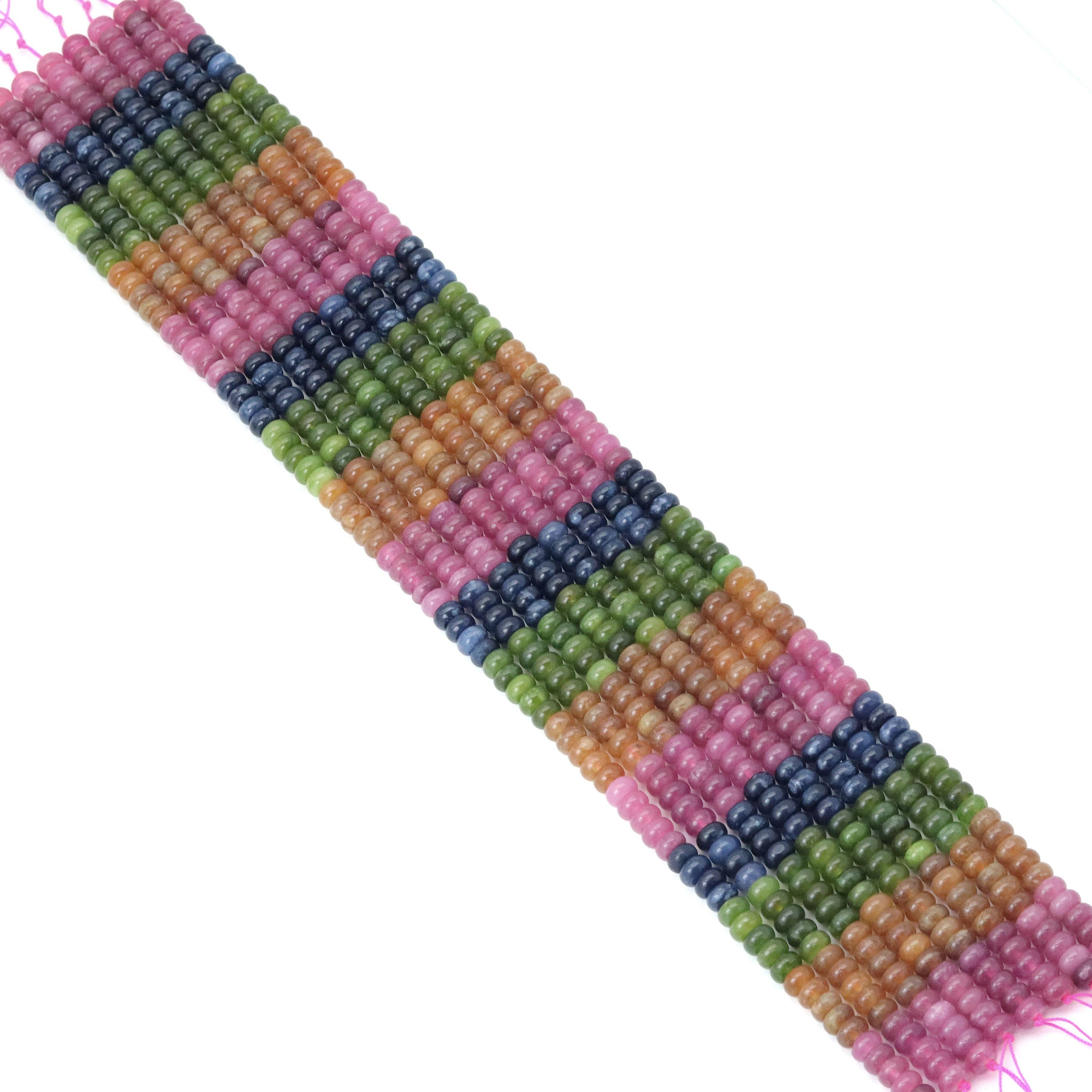 BestBeads&Beyond – wholesale Pärlor – 5x8mm slät rondell färgglad kvarts, Sku #U21262