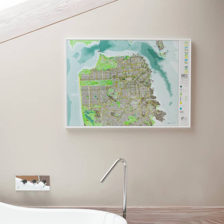 Aqua Champagne Apple SAN FRANCISCO CITY MAP for wholesale on Faire1