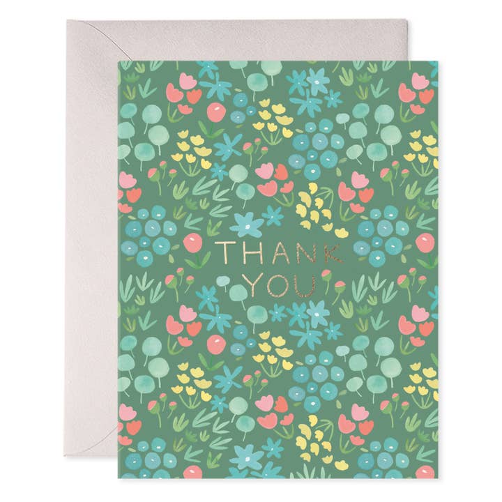 Sage Meadow Thank You Greeting Card for wholesale by E. Frances Paper