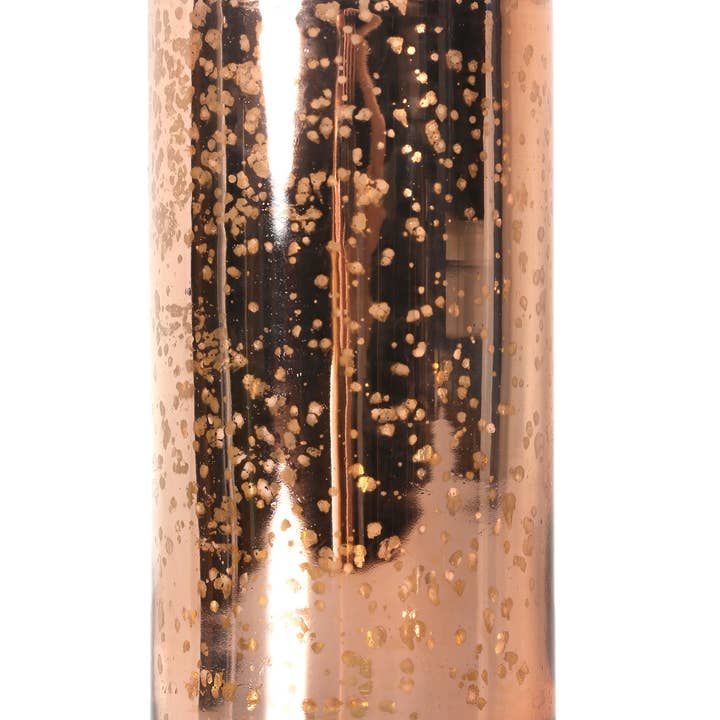Suporte de buquê cilíndrico de vidro de mercúrio de cobre (9 “Hx4") por atacado de S.N.K. Home Decor