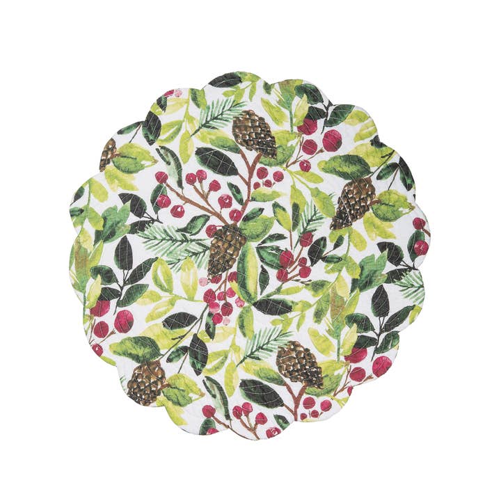 C&F Home - Wholesale Placemat - SALE Christmas Tyson Pines Round Placemat1