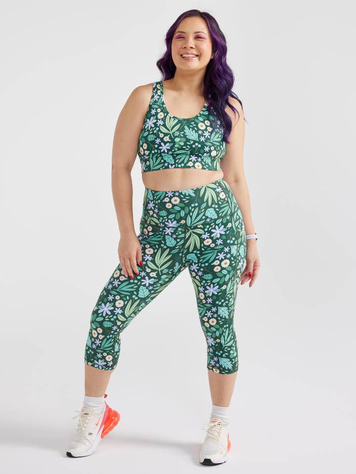 Leaves & Blooms Everyday Cropped Legging - 3/4 length for wholesale by Mama Movement