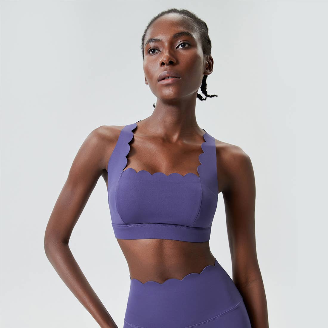 Sodalemon - Vente Brassière de sport – femme - Soutien-gorge de sport à dos croisé Wave Design Fitness Yoga pour femmes4