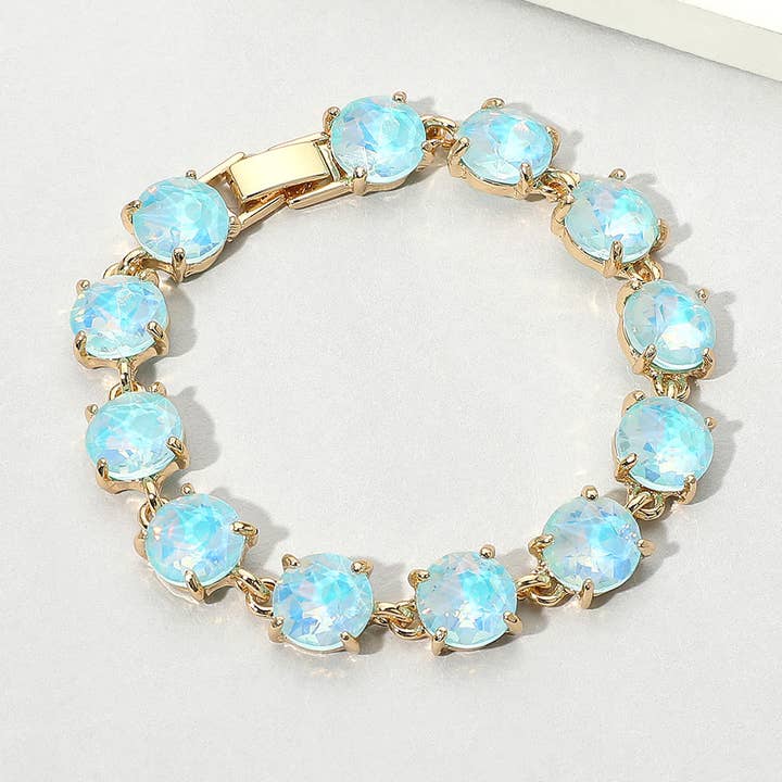 Sensibling Corp. - Wholesale Link & Chain Bracelet - American USA Round Stone Link Evening Bracelet5
