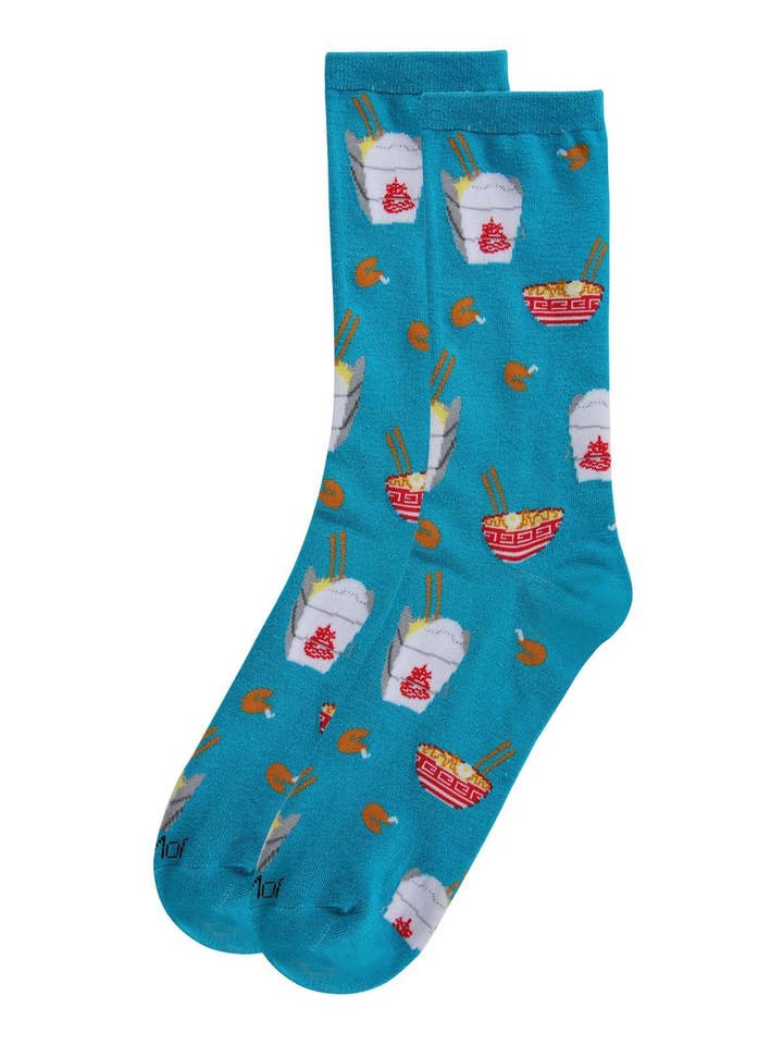 Infinity Classics International Inc. - Vente Chaussettes – femme - Chaussettes Crew MeMoi Let's Order Takeout Bamboo Blend6