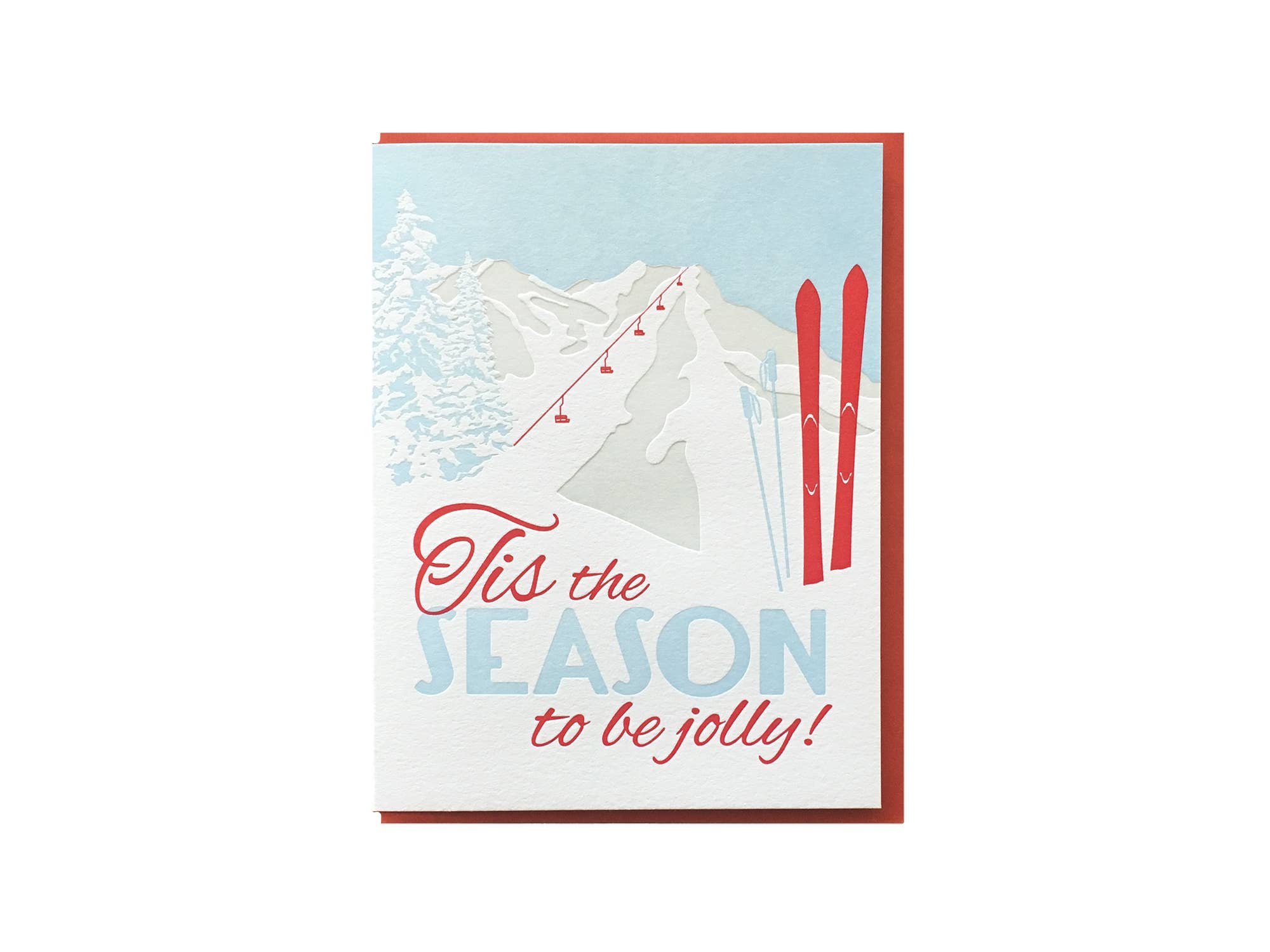 Noteworthy Paper & Press - Wholesale Season's Greetings Card - Tis Skis Card