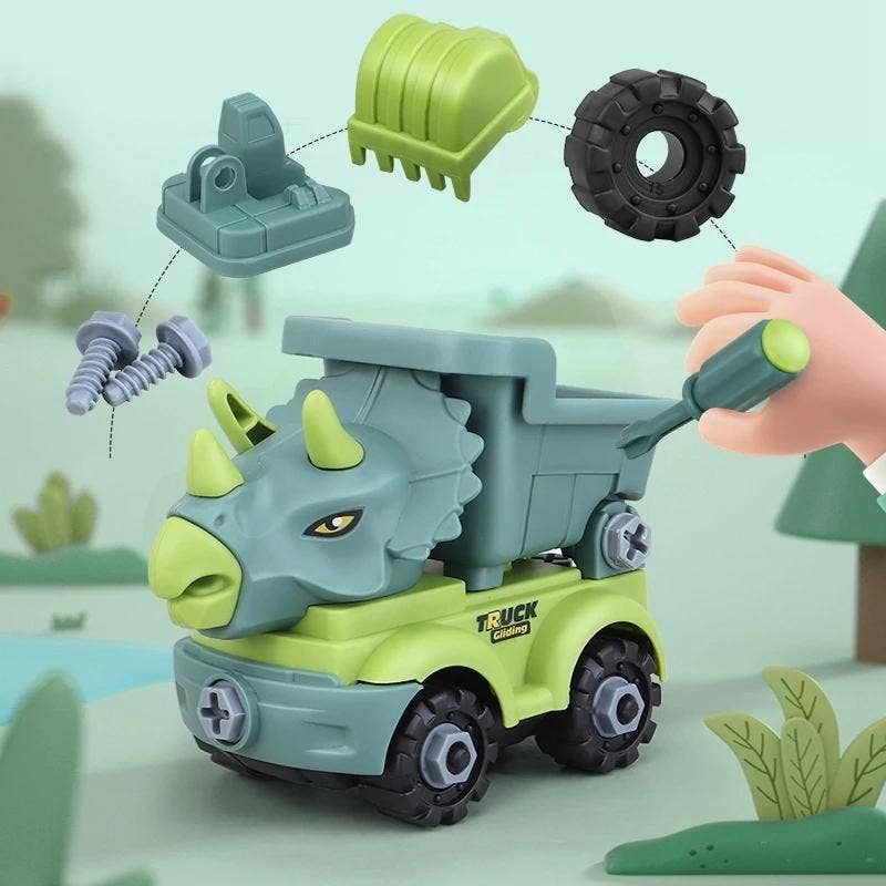 KiddieKickz - Wholesale Toy Car/Truck - Kids - Children's Dinosaur Construction Vehicle Excavator DIY Toys17