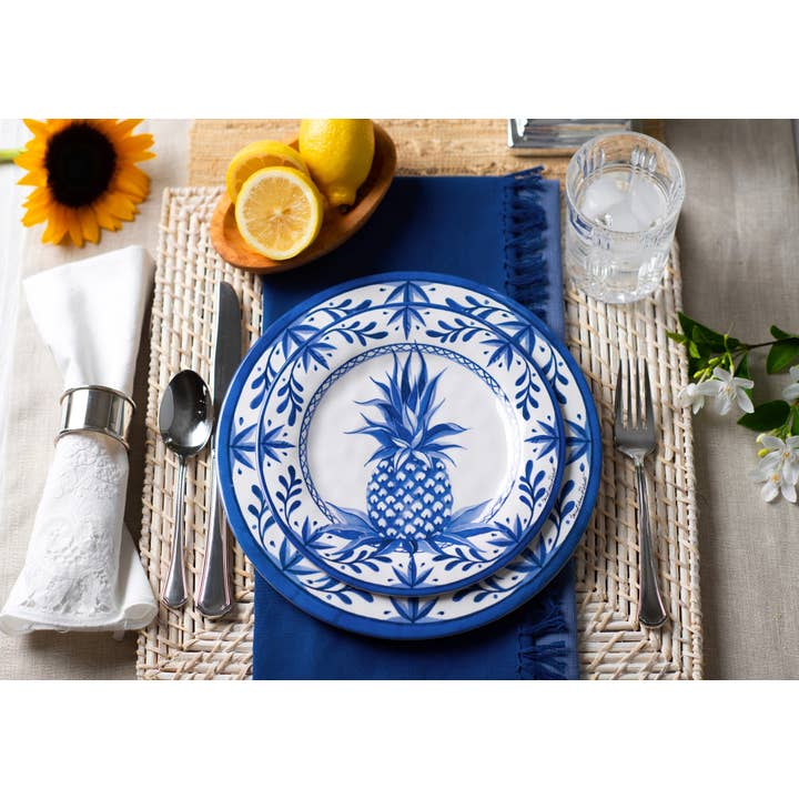 Bamboo Table - Wholesale Salad Plate - Blue Pineapple Bamboo Salad/Appetizer/Dessert Plate3