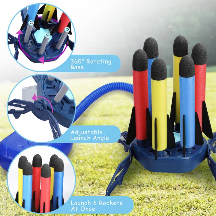 TOY Life - Wholesale Toy Set - Kids - Rocket Launcher for Kids with 6 Foam Rockets1