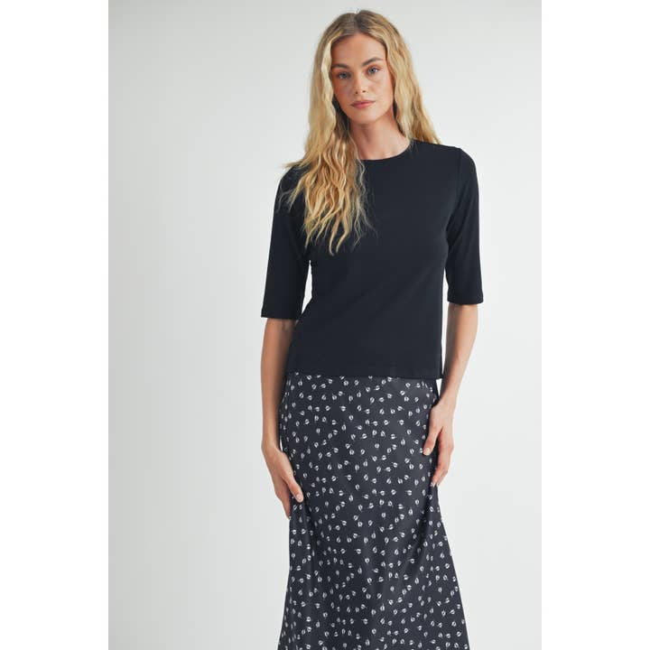 ELBOW SLEEVE KNIT TOP for wholesale by FUN2FUN